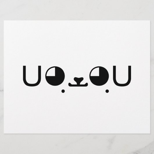 Niedlich Kawaii Welppy Dog Japanisch Kaomoji Emoti Flyer (Hinten)