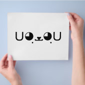 Niedlich Kawaii Welppy Dog Japanisch Kaomoji Emoti Flyer (Hand)