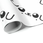 Niedlich Kawaii Welppy Dog Japanisch Kaomoji Emoti Geschenkpapier (Rolleneckpunkt)