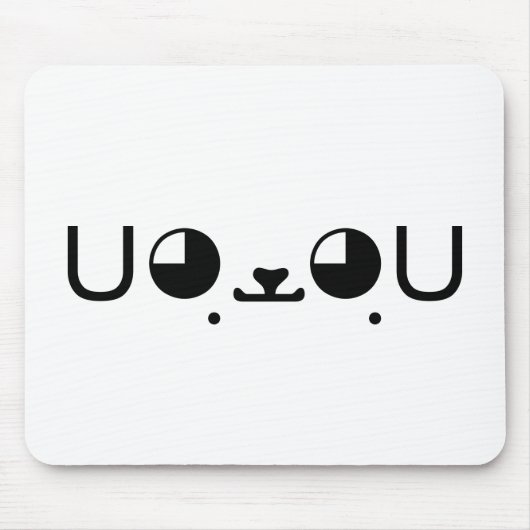 Niedlich Kawaii Welppy Dog Japanisch Kaomoji Emoti Mousepad (Vorne)