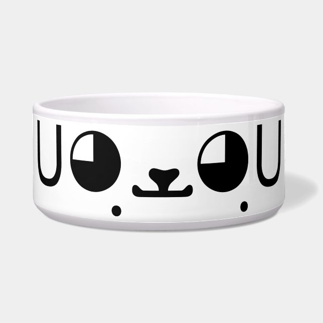 Niedlich Kawaii Welppy Dog Japanisch Kaomoji Emoti Napf (Vorderseite)