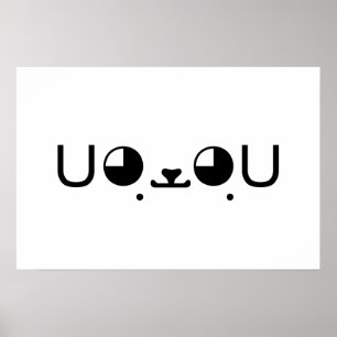 Niedlich Kawaii Welppy Dog Japanisch Kaomoji Emoti Poster