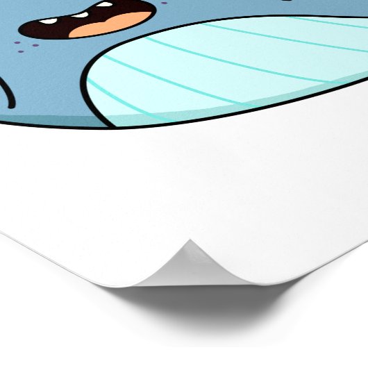 Niedlich Kawaii Whale Poster (Ecke)