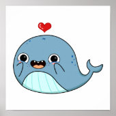 Niedlich Kawaii Whale Poster (Vorne)