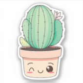 Niedlich Kawaii Wink Pflanze Cactus Aufkleber (Vorderseite)