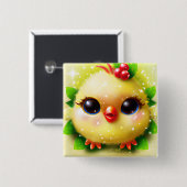 Niedlich Kawaii Yellow Baby Chick Button (Vorne & Hinten)