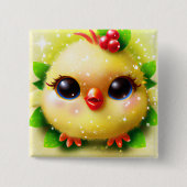 Niedlich Kawaii Yellow Baby Chick Button (Vorderseite)