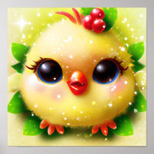 Niedlich Kawaii Yellow Baby Chick Poster