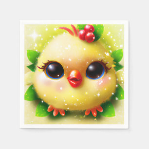 Niedlich Kawaii Yellow Baby Chick Serviette