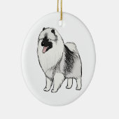 Niedlich Keeshond Cartoon Dog | Keesie Lover's Keramikornament (Rechts)
