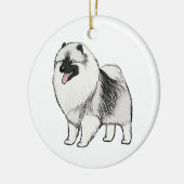 Niedlich Keeshond Cartoon Dog | Keesie Lover's Keramikornament (Links)
