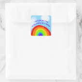 Niedlich keine Schläger, die dir einen Regenbogen  Quadratischer Aufkleber (Tasche)