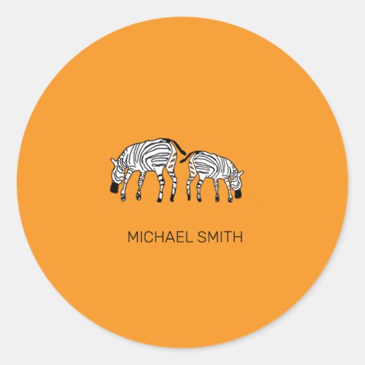 Niedlich Kenyan Zebras, afrikanische Art Orange Runder Aufkleber (Vorderseite)