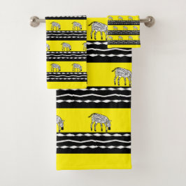 Niedlich Kenyan Zebras Yellow Badhandtuch Set