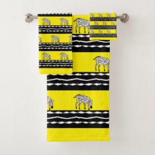Niedlich Kenyan Zebras Yellow Badhandtuch Set