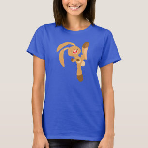 Niedlich Kickjumping Cartoon Rabbit Women T - Shir T-Shirt