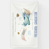 Niedlich Kids Airplane Abschluss Preschool Willkom Banner (Vertikal)