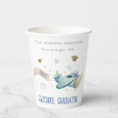 Niedlich Kids Airplane Sky Stars Preschool Abschlu Pappbecher (Vorderseite)