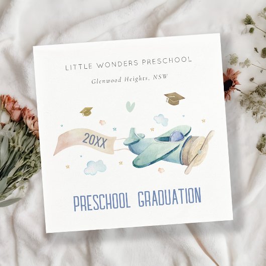 Niedlich Kids Airplane Sky Stars Preschool Abschlu Serviette