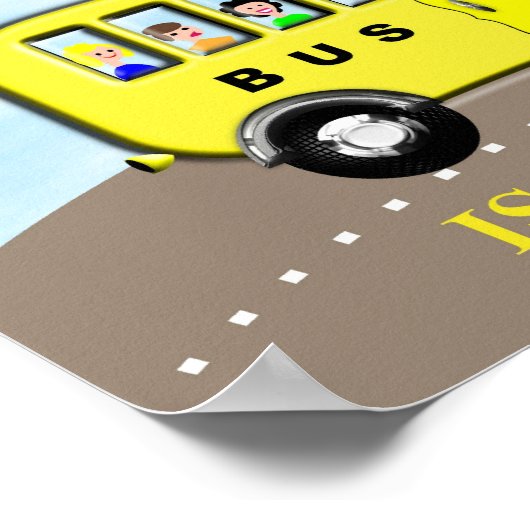 Niedlich Kids Alphabet Letter B Busplakat drucken Poster (Ecke)