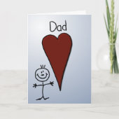 Niedlich Kids Art Strichmännchen Vatertag Karte (Vorderseite)