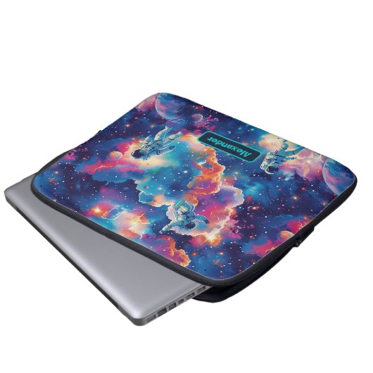 Niedlich Kids Astronaut Custom Laptopschutzhülle (Vorne Knopf)