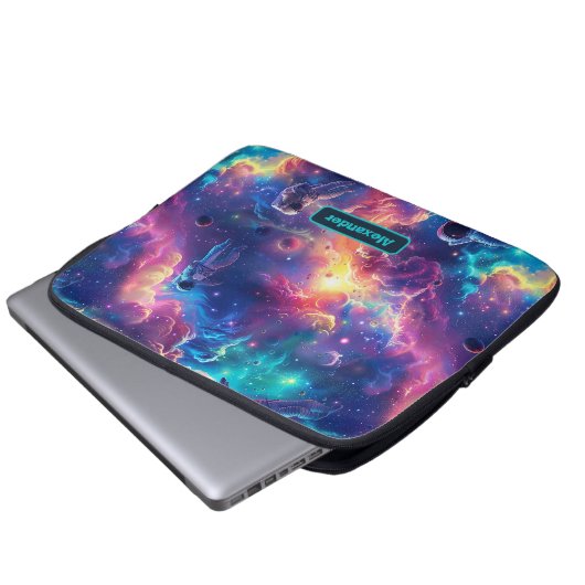 Niedlich Kids Astronaut Custom Laptopschutzhülle (Vorne Knopf)