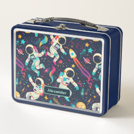 Niedlich Kids Astronaut Custom Metall Brotdose