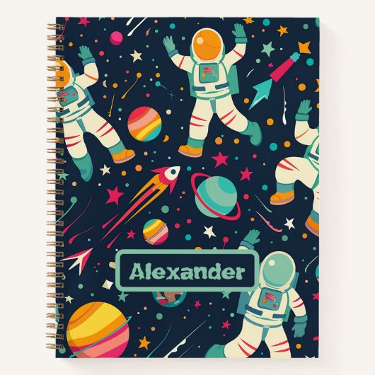 Niedlich Kids Astronaut Custom Notizblock (Vorderseite)