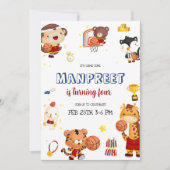 Niedlich Kids Basketball Einladung (Vorderseite)