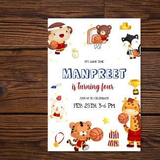 Niedlich Kids Basketball Einladung