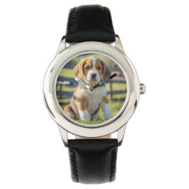 Niedlich Kid's Beagle Personalisiert Armbanduhr