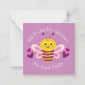 Niedlich Kids Bee Valentinstag Mitteilungskarte (Vorderseite)