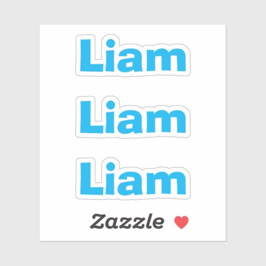 Niedlich Kids Blue Fun Name Aufkleber (Blatt)