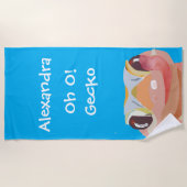 Niedlich Kids Blue Gecko (lizard) Name Fun Quote Strandtuch (Vorderseite)