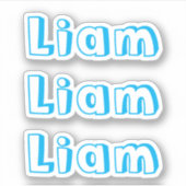 Niedlich Kids Blue Name Aufkleber (Vorderseite)