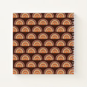 Niedlich Kids Boho Rainbow on Brown Notebook Notizblock (Rückseite)