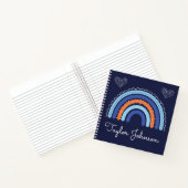 Niedlich Kids Boho Rainbow on Navy Blue Notebook Notizblock (Innenseite)