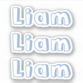 Niedlich Kids Boy Baby Blue Name Aufkleber (Vorderseite)