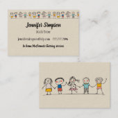 Niedlich Kids Cartoon Lehrer Tutor Coach Visitenkarte (Vorne/Hinten)