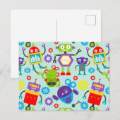 Niedlich Kids Cartoon Robot Postkarte (Vorne/Hinten)
