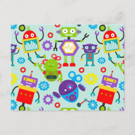 Niedlich Kids Cartoon Robot Postkarte