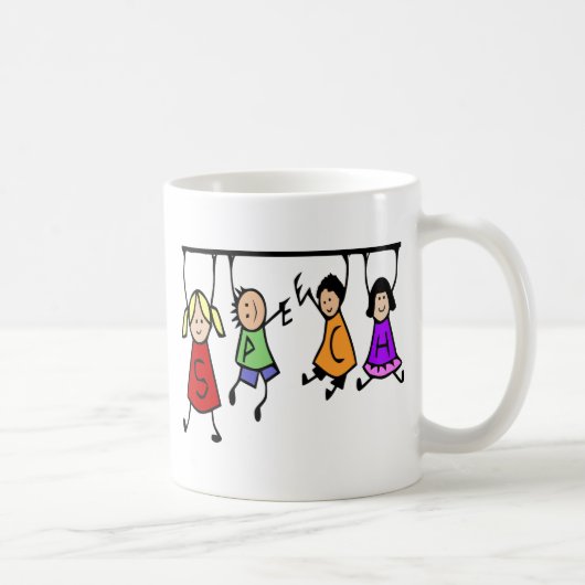 Niedlich Kids Cartoon Spezist Therapist Art Kaffeetasse (Rechts)