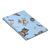 Niedlich Kids Cat Bat Spiole Halloween Muster Notizblock (Rechte Seite)