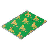 Niedlich Kids Cheetah Leopard Green w/Name Notizblock (Linke Seite)