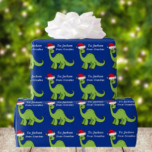 Niedlich Kids Christmas Dinosaurier Custom Geschenkpapier
