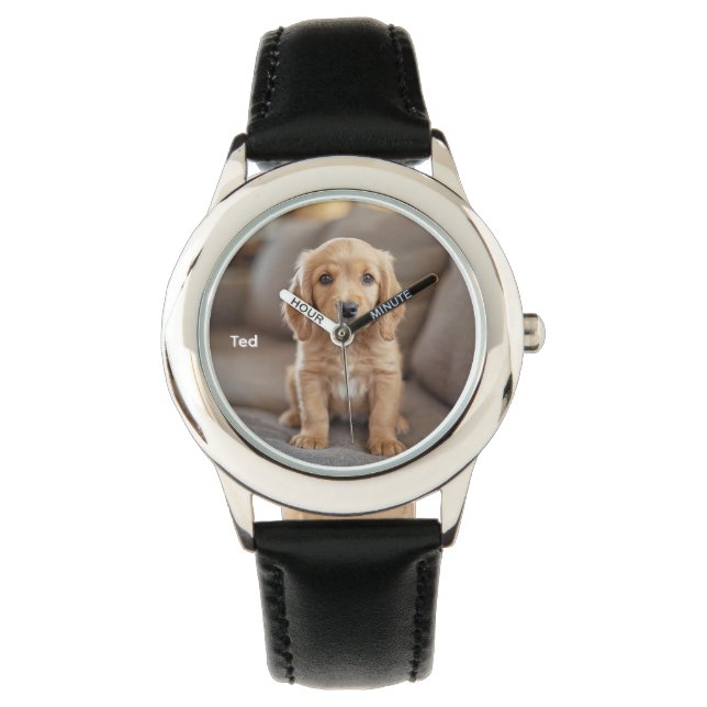 Niedlich Kid's Cocker Spaniel Personalisiert Armbanduhr (Vorderseite)
