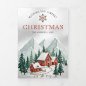 Niedlich Kids Colorful Christmas Wunderland Foto Dreifach Gefaltete Urlaubskarte (Cover)