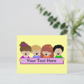 Niedlich Kids Daycare Postkarte (Stehend Vorderseite)