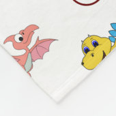 Niedlich Kids Dinosaur Tiermuster Aquarellname Fleecedecke (Ecke)